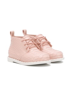 Mini Melissa snake embossed ankle boots