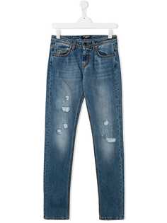 Neil Barrett Kids джинсы кроя слим с эффектом потертости