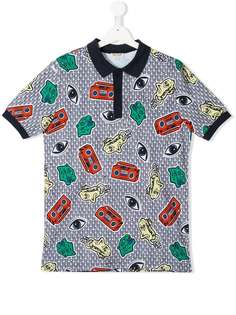 Kenzo Kids рубашка-поло с принтом