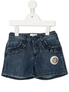 Fendi Kids logo patch denim shorts