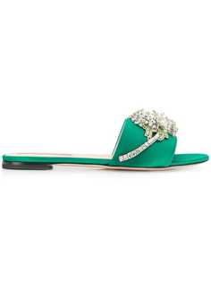 Rochas crystal embellished slide sandals