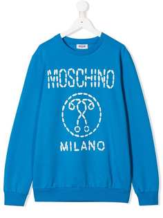 Moschino Kids толстовка с принтом логотипа и декоративной строчки