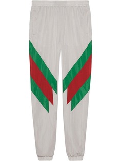 Gucci спортивные брюки оверсайз с узором Web вязки интарсия