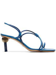 Jacquemus blue Olbia crossover strap leather slingback sandals