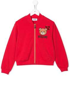 Moschino Kids куртка-бомбер на молнии с логотипом