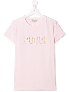 Emilio Pucci Junior футболка с логотипом и заклепками