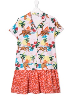 Kenzo Kids платье с тропическим принтом