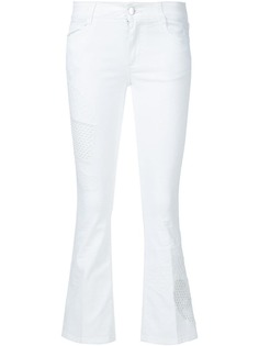 Stella McCartney расклешенные джинсы с сетчатой вышивкой