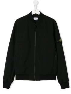 Stone Island Junior TEEN patch detailed bomber jacket