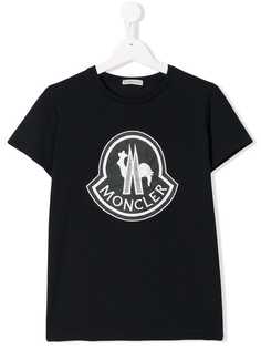 Moncler Kids сетчатая футболка с логотипом