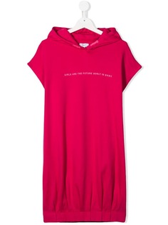 Dkny Kids TEEN slogan print hooded dress