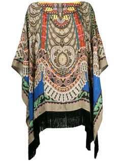 Etro пончо с бахромой