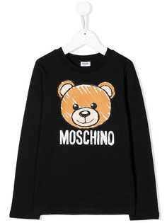 Moschino Kids топ с длинными рукавами и логотипом