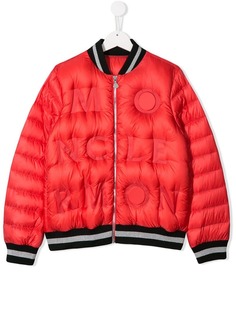Moncler Kids куртка-пуховик с тисненым логотипом
