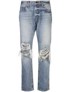 Khaite прямые джинсы с эффектом потертости