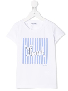 Simonetta футболка в полоску с принтом собаки