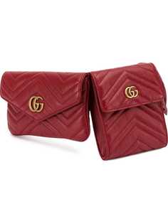 Gucci двойная поясная сумка GG Marmont