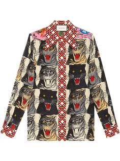 Gucci рубашка с принтом тигра