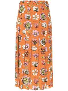 Gucci плиссированная юбка с цветочным принтом
