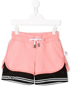 Gcds Kids drawstring logo print shorts