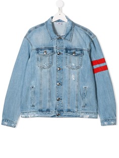 Gcds Kids джинсовая куртка с контрастными полосками