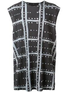 Homme Plissé Issey Miyake Ladder checked tank top