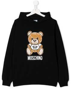 Moschino Kids толстовка с капюшоном и принтом медведя