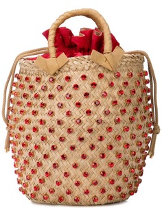 Le Nine crystal studded bucket bag