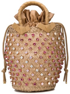 Le Nine crystal studded bucket bag