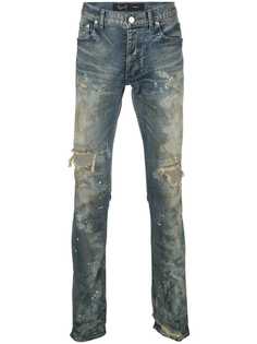 Fagassent dirty distressed skinny jeans