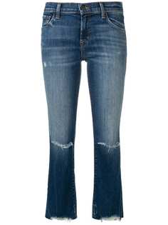 J Brand укороченные джинсы с прорванными деталями