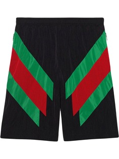 Gucci Nylon shorts with Web intarsia