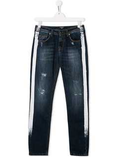 Neil Barrett Kids джинсы со вставками сбоку и принтом
