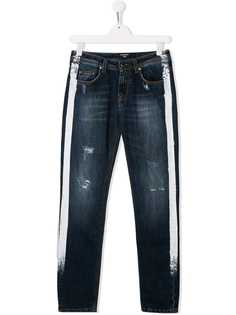 Neil Barrett Kids джинсы со вставками сбоку и принтом