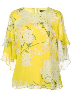 Josie Natori ярусная блузка с цветочным принтом Hokkaido