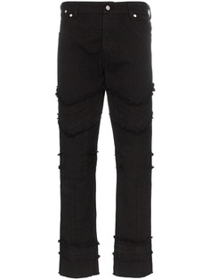 Vyner Articles Fringed Trims Slim-Fit Jeans
