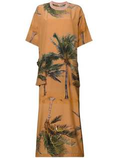 Natasha Zinko платье макси с принтом пальм