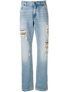 Fendi джинсы с эффектом потертости
