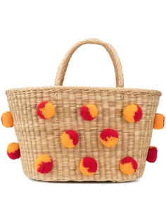 Nannacay pom-pom embellished basket