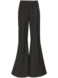 Staud rainbow striped wide flare trousers