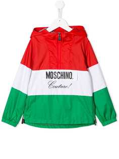 Moschino Kids куртка с капюшоном и принтом логотипа