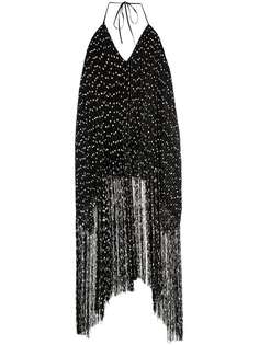 Jacquemus платье с вырезом-петлей халтер и бахромой в точку