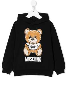 Moschino Kids толстовка с принтом медведя и капюшоном