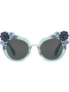 Miu Miu Eyewear солнцезащитные очки Runway с кристаллами