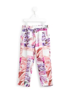 Roberto Cavalli Junior брюки с цветочным принтом