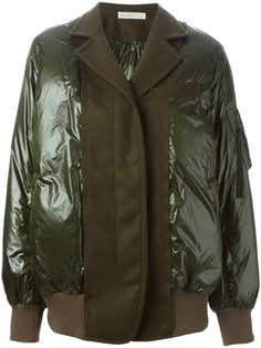 Sacai пуховик с шерстяными панелями
