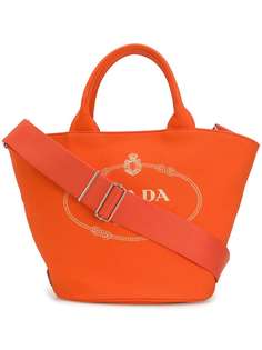 Prada logo shopper tote