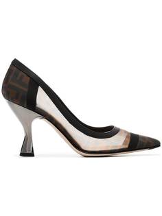 Fendi Colibri 85 mesh logo pumps