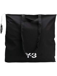 Y-3 logo print large tote