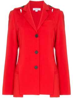 Beaufille Desina single breasted cutout shoulder wool blend blazer